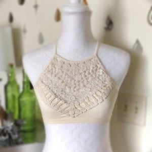 Bohemian Crochet Lace Bralette in Ivory